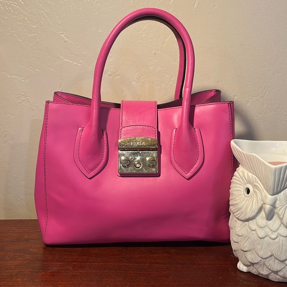 Furla Handbags - Furla Metropolis Pink Small Tote Bag